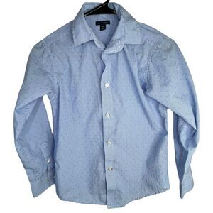 Kids/Boys Tommy Hilfiger Blue and White Long Sleeve Button Up Shirt